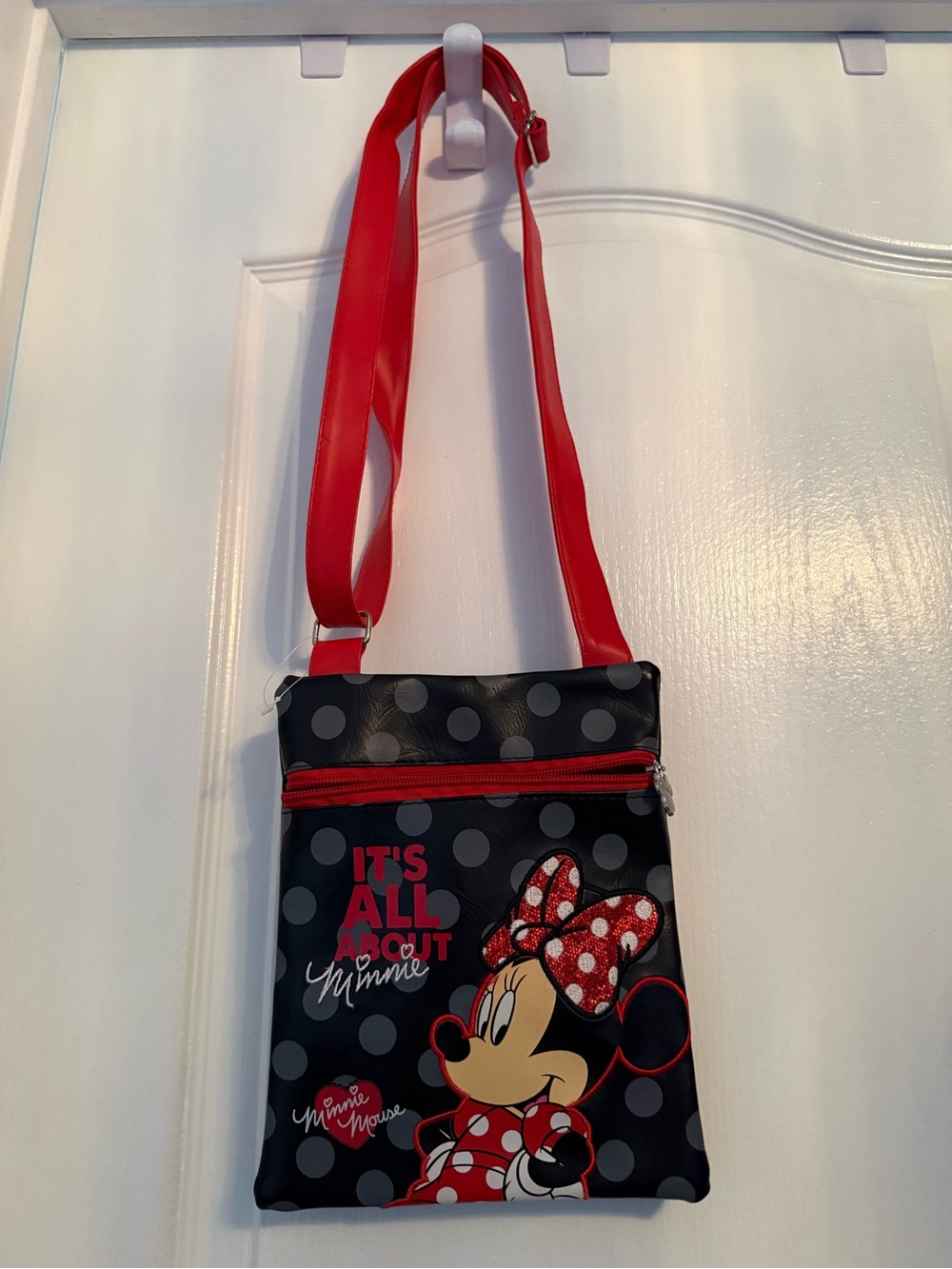 Disney Minnie Mouse Black and Red Crossbody Purse